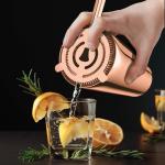 Rose Gold Cocktail Shaker Set with Recipe Guide