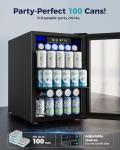EUHOMY 100 Can Mini Beverage Refrigerator with Glass Door