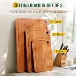 Set of 3 Bamboo Cutting Boards with Handle