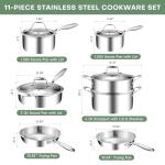 Stainless Steel 11-Piece Cookware Set