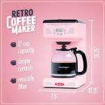 Nostalgia 12-Cup Pink Programmable Coffee Maker