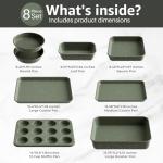 8-Piece Nonstick Bakeware Set in Green