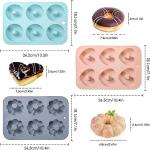 3-Pack Non-Stick Silicone Donut Baking Pan