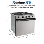 Dometic 21" Stainless Steel 3-Burner Range/Oven