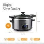 Toastmaster 4-Quart Digital Slow Cooker, Graphite