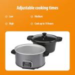 Toastmaster 4-Quart Digital Slow Cooker, Graphite