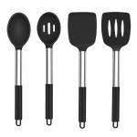 4-Piece Silicone Cooking Utensil Set with Steel Handles