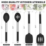 4-Piece Silicone Cooking Utensil Set with Steel Handles