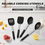 4-Piece Silicone Cooking Utensil Set with Steel Handles