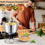 AOSION 6QT Stainless Steel Stock Pot with Lid