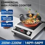 Portable 2200W Induction Cooker with 10 Functions