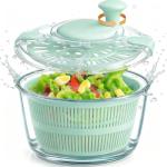 Large Borosilicate Glass Salad Spinner with Bowl
