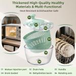 Large Borosilicate Glass Salad Spinner with Bowl