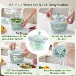 Large Borosilicate Glass Salad Spinner with Bowl