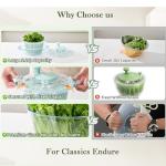 Large Borosilicate Glass Salad Spinner with Bowl