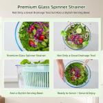 Large Borosilicate Glass Salad Spinner with Bowl