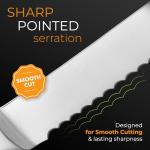 Orblue 8-Inch Serrated Bread Knife with Wavy Edge