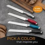 Orblue 8-Inch Serrated Bread Knife with Wavy Edge