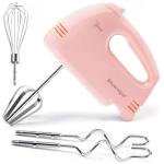 Pink 7-Speed Electric Hand Mixer with Accessories
