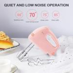 Pink 7-Speed Electric Hand Mixer with Accessories