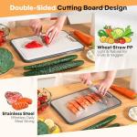 Double-Sided Stainless Steel Cutting Board, 16"×11