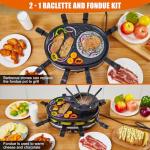 Electric Fondue Pot Set with Raclette Grill