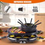 Electric Fondue Pot Set with Raclette Grill