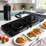 Kikihuose 1800W Double Induction Cooktop with Timer