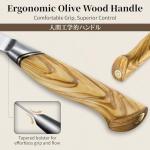 Damascus Paring Knife with Ergonomic Olive Wood Handle