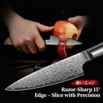 Damascus Paring Knife with Ergonomic Olive Wood Handle