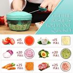 Ourokhome Portable Manual Food Processor, 500ml, Blue