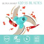 Ourokhome Portable Manual Food Processor, 500ml, Blue