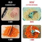 Ourokhome Portable Manual Food Processor, 500ml, Blue