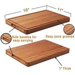 Bamboo Cutting Board with Handles and Juice Grooves