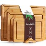 Kikcoin 3-Piece Bamboo Cutting Board Set