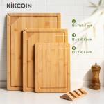 Kikcoin 3-Piece Bamboo Cutting Board Set