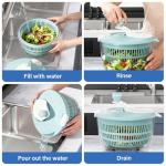 4.24Qt Salad Spinner and Vegetable Dryer, Green