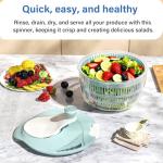 4.24Qt Salad Spinner and Vegetable Dryer, Green