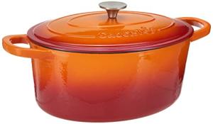Crock Pot 7-Quart Cast Iron Dutch Oven, Orange
