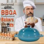 Teal Enameled Cast Iron Dutch Oven & Bread Pan