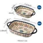 ONECCI 2-Piece Blue Ceramic Baking Dish Set