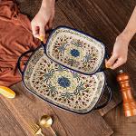 ONECCI 2-Piece Blue Ceramic Baking Dish Set