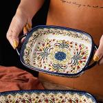 ONECCI 2-Piece Blue Ceramic Baking Dish Set