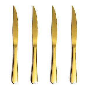 Gold Stainless Steel Steak Knife Set of 4