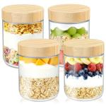 16 Oz Glass Overnight Oats Jars - 4 Pack