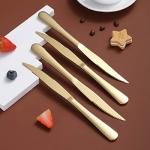 Gold Stainless Steel Steak Knife Set of 4