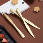Gold Stainless Steel Steak Knife Set of 4