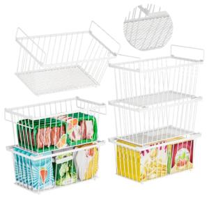 6 Pack Stackable Deep Freezer Organizer Bins