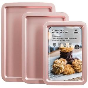 HONGBAKE Nonstick Baking Sheet Pan Set - 3 Pack