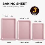 HONGBAKE Nonstick Baking Sheet Pan Set - 3 Pack